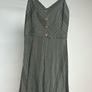 Chic Olive green Dress with Button Detail